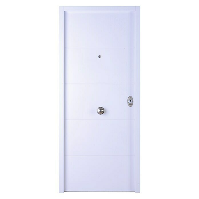 SegureStil Puerta de entrada Acorazada VH500 Serie V Exterior (90 x 206 cm, Apertura: Izquierda, Blanco lacado)