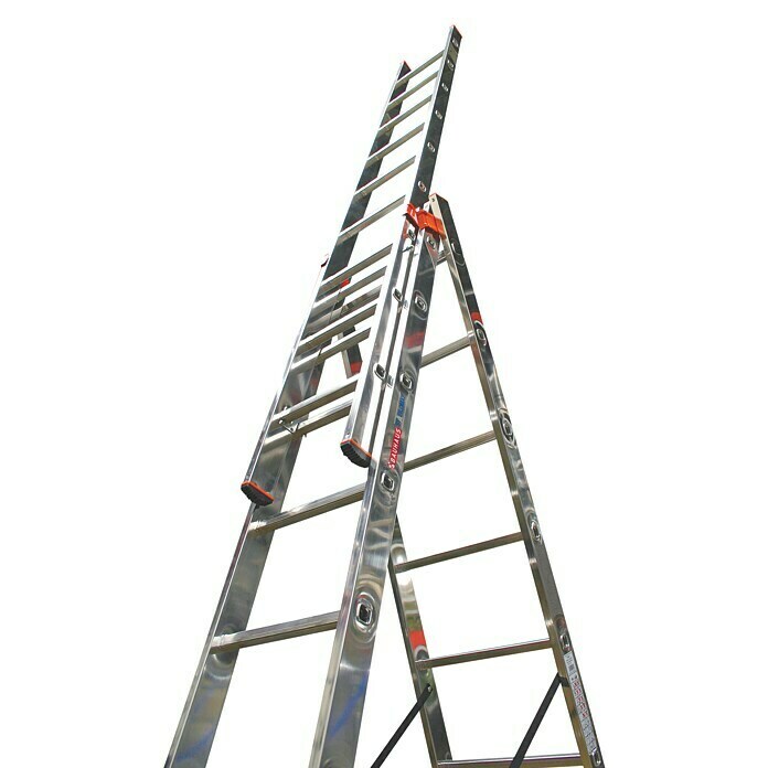 Krause Monto Višenamjenske ljestve na izvlačenje (Radna visina: 6,05 m, 3 x 8 prečki, Funkcija stepenica, Aluminij)