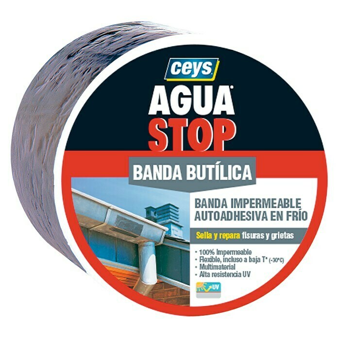 Ceys Banda adhesiva butílica impermeable Agua Stop 