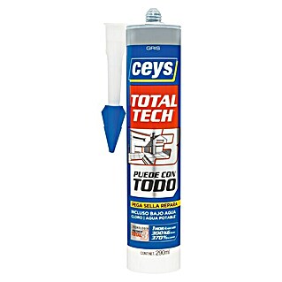 Ceys Adhesivo y sellador Total-Tech gris (Gris, 290 ml)