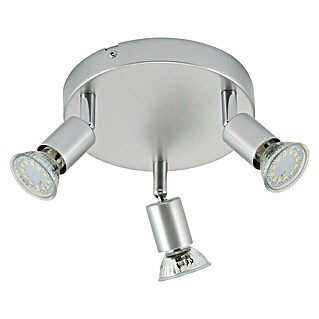 Briloner Led-plafondlamp Plafondlamp met 3 GU10 lampjes (9 W, l x b x h: 16 x 16 x 13 cm, Zilver, Warm wit)
