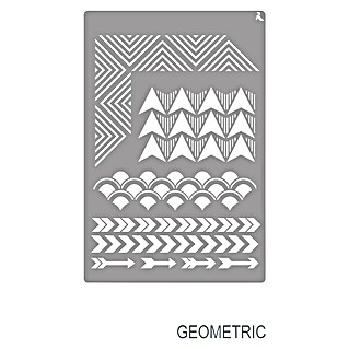 La Pajarita Plantilla decorativa Stencil Geometric (Figuras geométricas, 20 x 30 cm, Plástico)