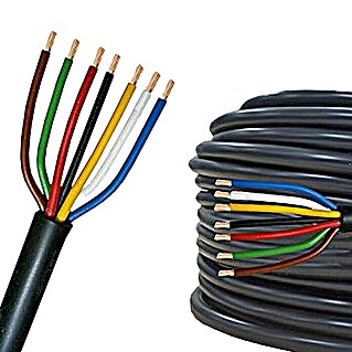 Cable eléctrico 7 hilos (6 cm, Negro, 24 V)