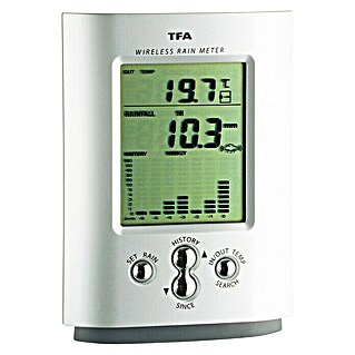 TFA Pluviómetro y sensor digital (Blanco, L x An x Al: 2,4 x 9,4 x 12,8 cm, Mignon AA)
