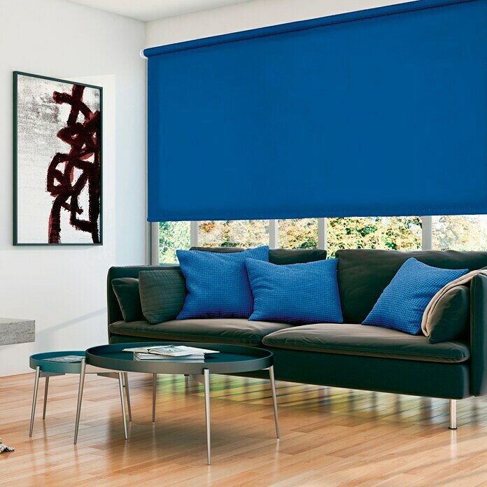 Estor enrollable Roll-up (An x Al: 80 x 250 cm, Azul, Traslúcido)