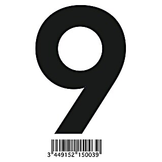 Vinilo de pared Número 9 (Número 9, Negro, 4 x 9 cm, 1 pieza)