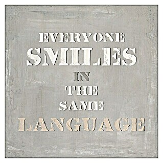 Handgemaltes Bild Handgemalt (Everyone Smiles - Same Language, B x H: 40 x 40 cm)