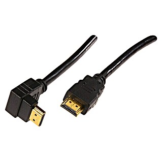 Schwaiger HDMI-Kabel (1,3 m, 90° abgewinkelt, Vergoldete Kontakte, 18 Gbit/s)