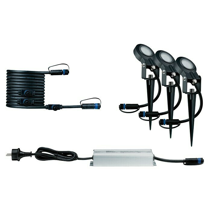 Paulmann Plug & Shine Set de luces de jardín LED Sting (3 luces, 6 W, Estaca, IP67)