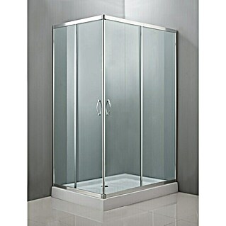 Mampara de ducha esquinera Jade transparente (L x An x Al: 70 x 100 x 195 cm, 4 mm, Cromo)