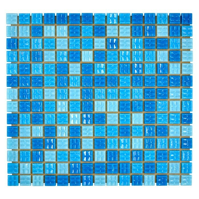 Mosaikfliese Quadrat Mix GM A 321P (32,7 x 30,5 cm, Blau, Glänzend)