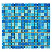 Mosaikfliese Quadrat Mix GM A 321P (32,7 x 30,5 cm, Blau, Glänzend)