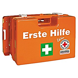 Leina-Werke Erste-Hilfe-Koffer San DRK-Edition (DIN 13157, Mit Wandhalterung, Orange)