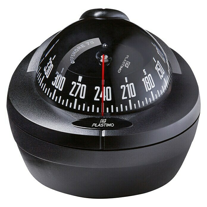 Plastimo Kompass Offshore 75 (Durchmesser Rose: 70 mm, Geeignet für: Motorboote, Schwarz, Sockel)