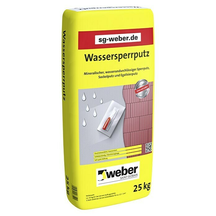 SG Weber Wassersperrputz (25 kg, Faserarmiert)