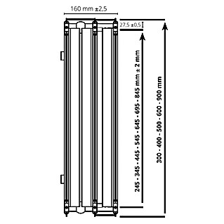 Universal-Flachheizkörper (B x H: 100 x 60 cm, 6-fach, Typ: 3K-33, 2 269 W)