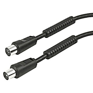 Schwaiger Priključni kabel za antenu (1,5 m, Crne boje, 90 dB, IEC utikač, IEC utičnica)