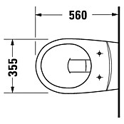Duravit D-Code Wand-WC Basic (Ohne WC-Sitz, Mit Beschichtung, Tiefspüler, Weiß)
