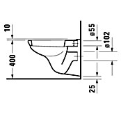 Duravit D-Code Wand-WC Basic (Ohne WC-Sitz, Mit Beschichtung, Tiefspüler, Weiß)