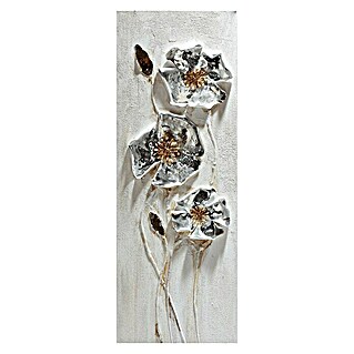 Cuadro pintado a mano Dipinto (Tres flores, An x Al: 30 x 90 cm)