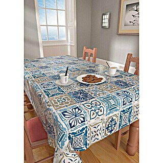 Mantel para mesa a metros Tiles (Ancho: 140 cm, Azul)