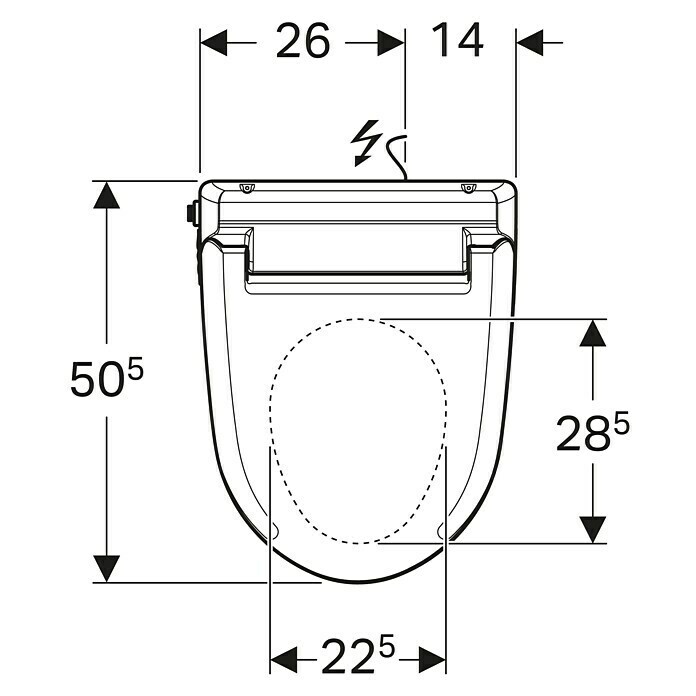 Geberit Dusch-WC-Sitz (Mit Absenkautomatik, Duroplast, Weiß)
