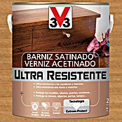V33 Barniz para madera Satinado Ultra Resistente (Roble oscuro, Satinado, 2,5 l)