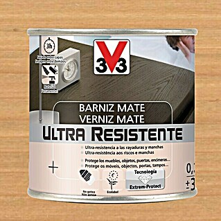 V33 Barniz para madera Mate Ultra Resistente (Roble claro, Mate, 250 ml)
