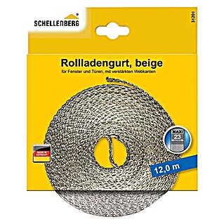 Schellenberg Rollladengurt Maxi (Beige, Länge: 12 m, Gurtbreite: 23 mm)