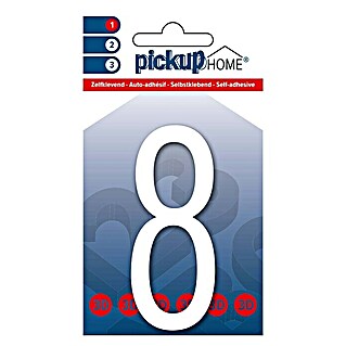 Pickup 3D Home Kućni broj Oslo (Visina: 9 cm, Motiv: 8, Bijele boje, Plastika, Samoljepljivo)