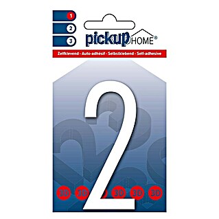 Pickup 3D Home Kućni broj Oslo (Visina: 9 cm, Motiv: 2, Bijele boje, Plastika, Samoljepljivo)