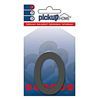 Pickup 3D Home Huisnummer (Hoogte: 6 cm, Motief: 0, Grijs, Kunststof, Zelfklevend)