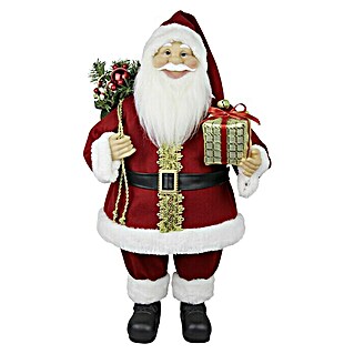 Weihnachtsmann (Höhe: 60 cm, Mit Tannenausschnitt, Rot)