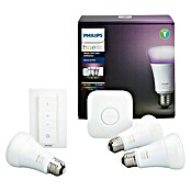 Philips Hue Set de iluminación LED Kit con mando a distancia (10 W, E27, RGBW, Temperatura de color ajustable)