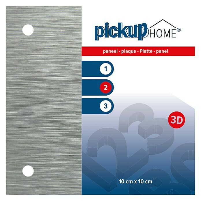 Pickup 3D Home Schild (L x B: 10 x 10 cm, Aluminiumfarben)