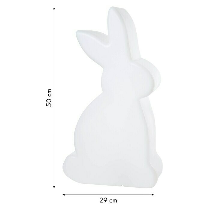 8 Seasons Design Shining Dekoleuchte Rabbit (9 W, Weiß, L x B x H: 11 x 29 x 50 cm)