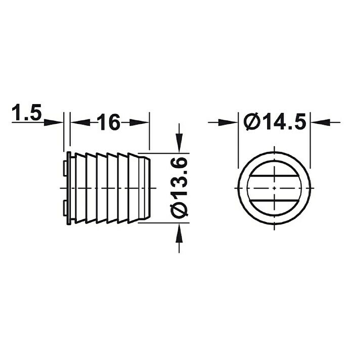 Häfele Magnetverschluss (Haftkraft: 3,5 kg, Ø x L: 13,6 x 17,5 mm, Braun)