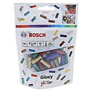 Bosch Gluey Barras termoadhesivas Glitter (70 uds., Diámetro cartucho de cola: 7 mm, Brillante)
