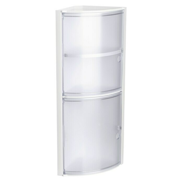 Tatay Armario de baño rinconero (20 x 20 x 62,5 cm, Blanco/Transparente)