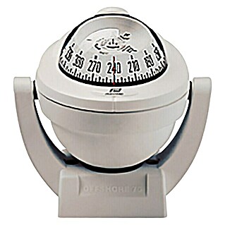 Plastimo Kompass Offshore 75 (Durchmesser Rose: 70 mm, Geeignet für: Motorboote, Weiß, Halterung)