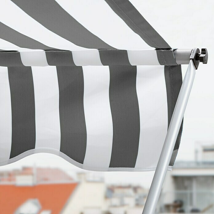 Sunfun Tenda s nosačem (Sivo / bijelo, Širina: 2,5 m, Izvlačenje: 1,3 m)