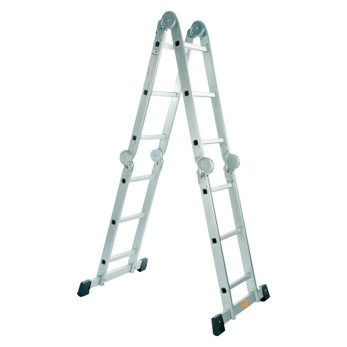 Escalera extensible de aluminio (Altura de trabajo: 350 cm, 4 x 3 escalones, Aluminio)