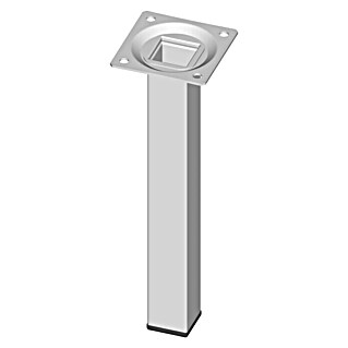 Element System Vierkant-Stahlrohrfuß (25 x 25 x 200 mm, Traglast: 30 kg, Farbe: Weiß)