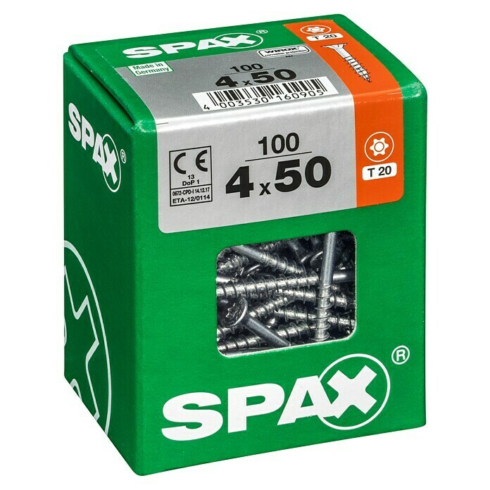 Spax Tornillo universal T-Star plus (Ø x L: 4 x 50 mm, Superficie WIROX, T-Star plus, 100 uds.)