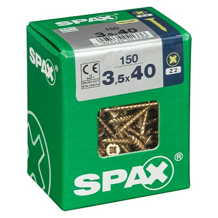 Spax Universalschraube (Ø x L: 3,5 x 40 mm, Vollgewinde, 150 Stk.)