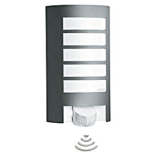 Steinel Sensor-Außenwandleuchte L 12 ANT (60 W, 10,8 x 15,5 x 27,2 cm, Anthrazit/Weiß, IP44)