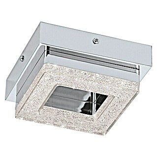 Eglo Plafón LED para pared y techo Fradello (4 W, L x An x Al: 14 x 14 x 6 cm, Cromo, Blanco cálido)