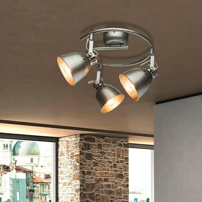 Tween Light Plafondstraler, rond Industry (3 lampen, 3 x 40 W)
