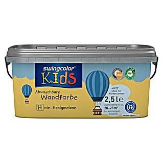 swingcolor KIDS Wandfarbe (Honigmelone, 2,5 l, Matt, Konservierungsmittelfrei)