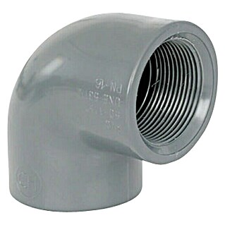 Codo PVC presión roscado (20 mm, 90 °, Rosca interior: ½'')
